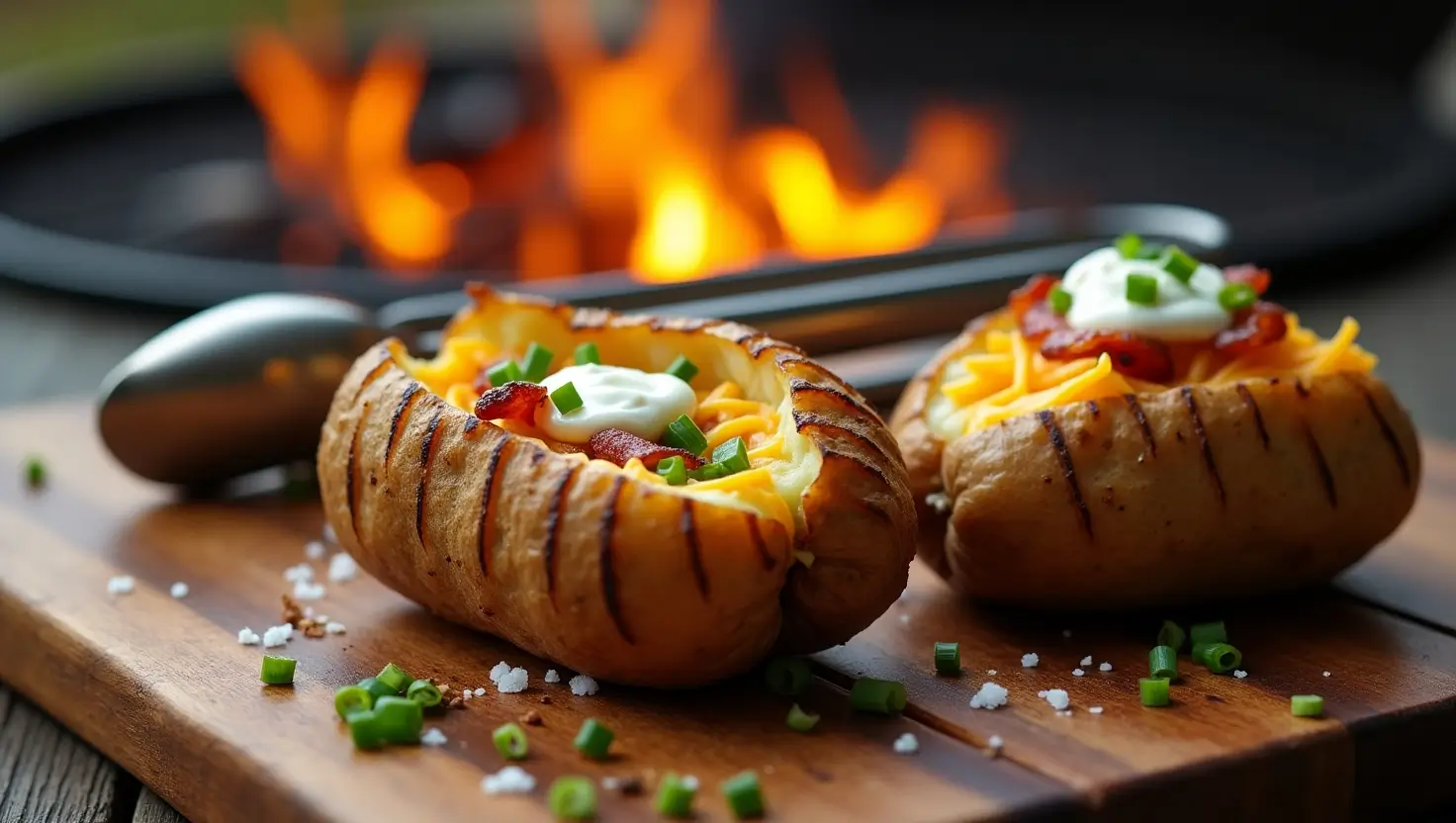 Grilled Baked Potatoes