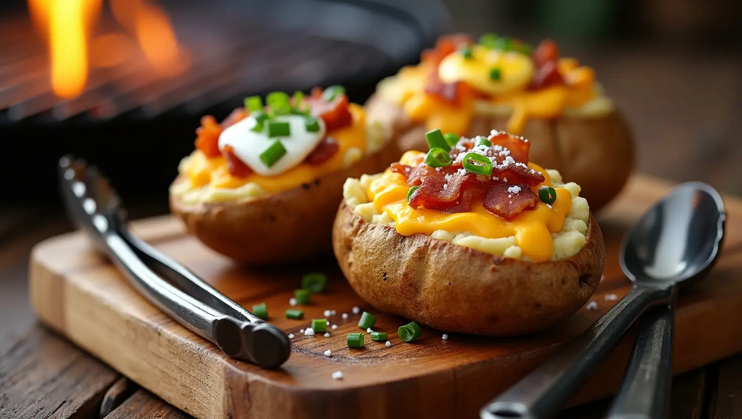 Grilled Baked Potatoes